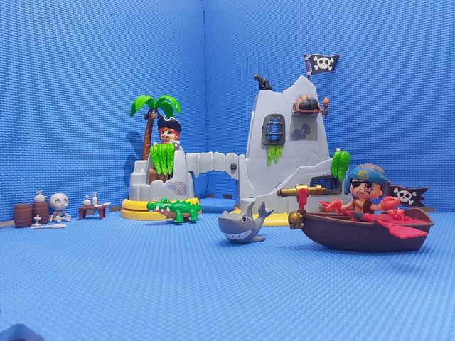 Lote Pinypon Action. Isla Pirata y Bote Pirata