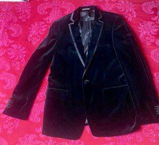 Americana Terciopelo Negro de Fiesta-Oportunidad -