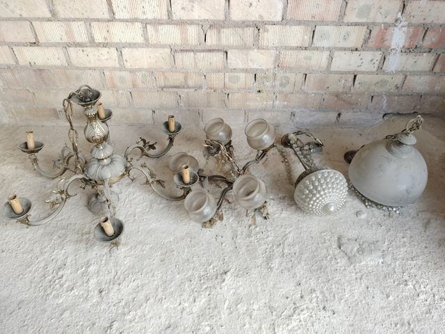 Lote 4 lámparas antiguas