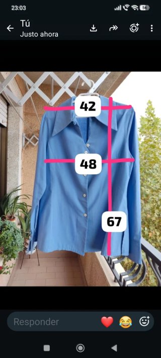 Camisa azul.