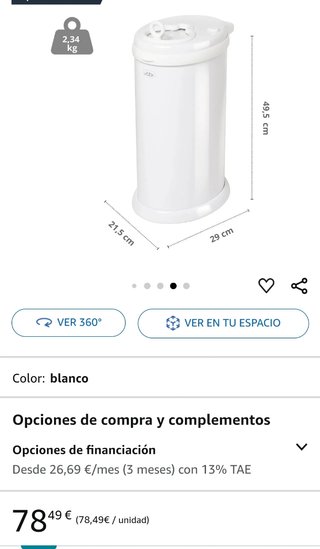 Contenedor pañales ubbi