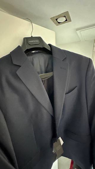 Americana traje hombre lana slim fit