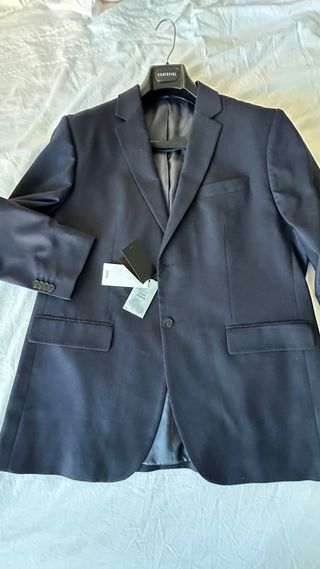 Americana traje hombre lana slim fit