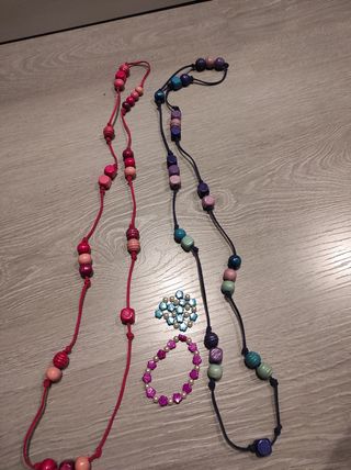 Collares cuero y madera + regalo