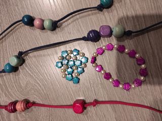 Collares cuero y madera + regalo