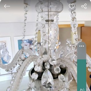 lámpara de  cristal, araña antiquísima