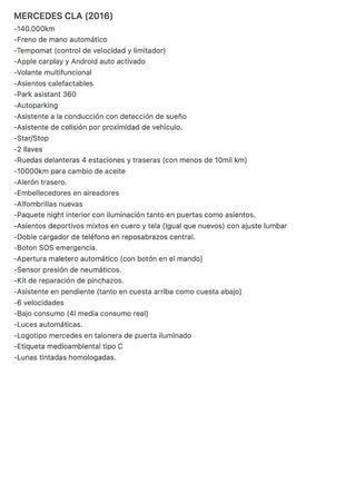 Mercedes-Benz Clase CLA 2016
