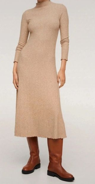 Vestido de punto manga larga