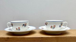 pareja de tazas porcelana limoges