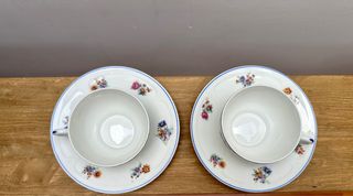 pareja de tazas porcelana limoges