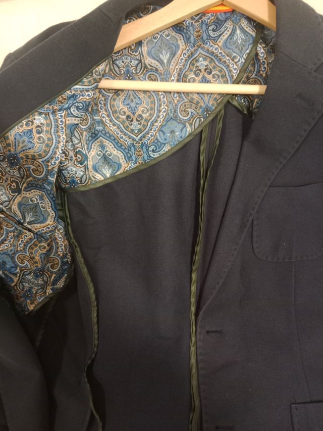 Americana spagnolo punto azul marino