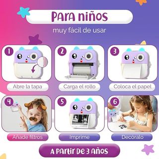 Cámara de fotos instantánea de papel térmico