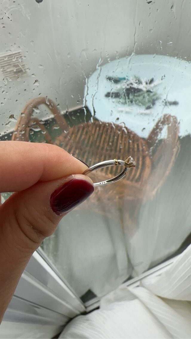 Anillo oro boanco y diamamte 15ct