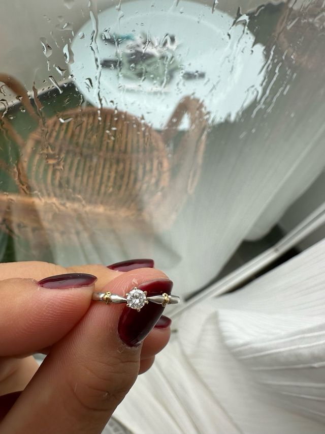 Anillo oro boanco y diamamte 15ct