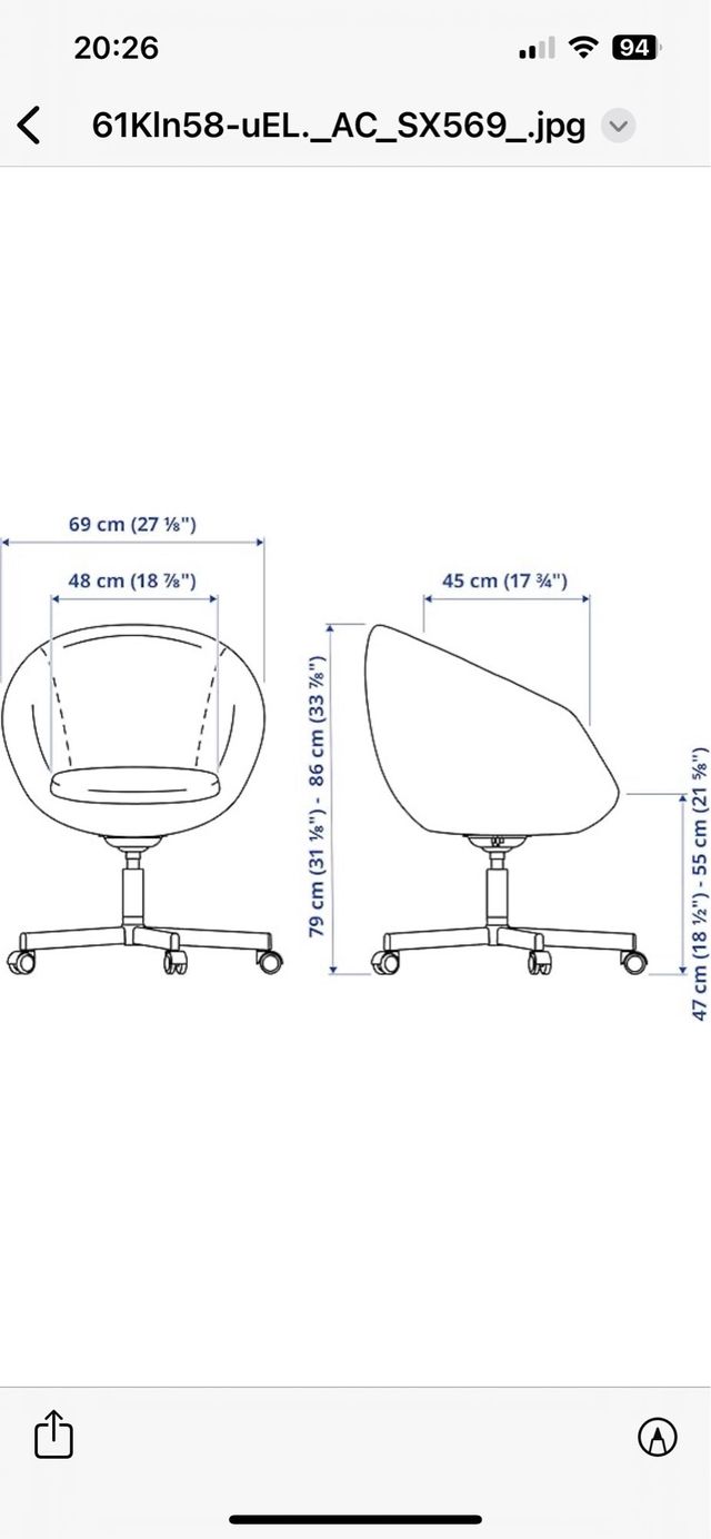 Silla oficina IKEA SKRUVSTA con ruedas