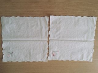 COPPIA DI TOVAGLIETTE RICAMATE A MANO
