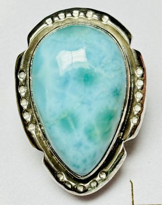 Anillo con larimar dominicano en plata de ley 925