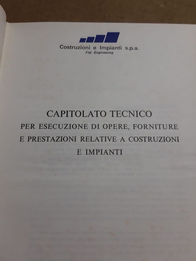 Libro Capitolato Tecnico FIAT Enginieering 