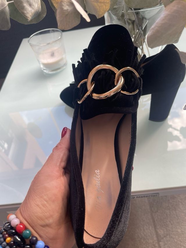 Zapatos terciopelo negro
