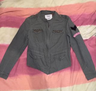 Cazadora Biker Caqui Mujer