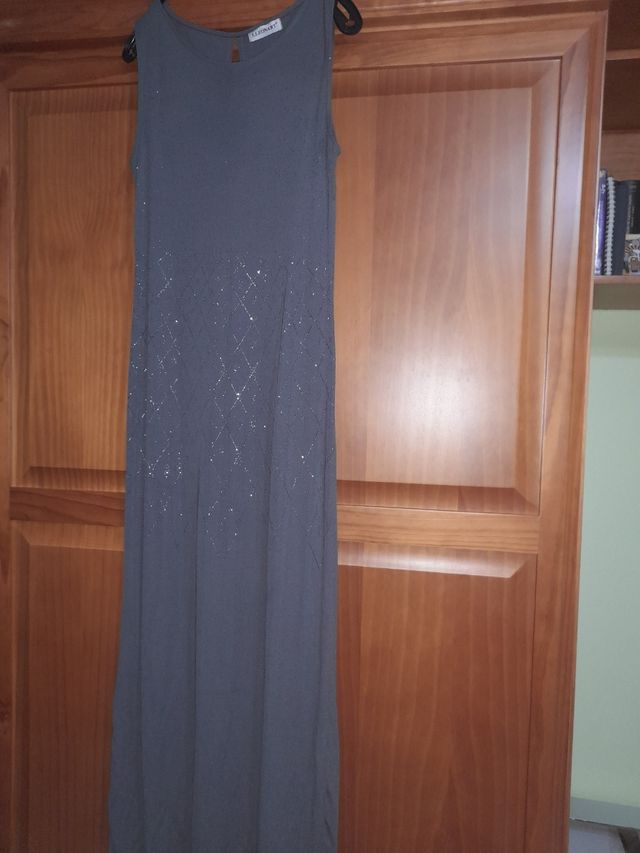 Vestido largo con motivos brillantes