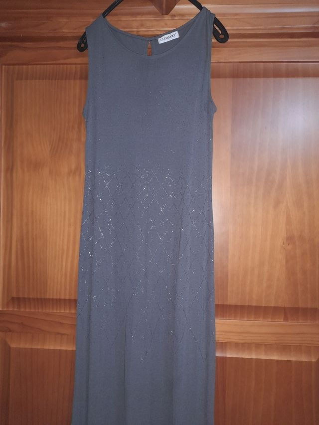 Vestido largo con motivos brillantes