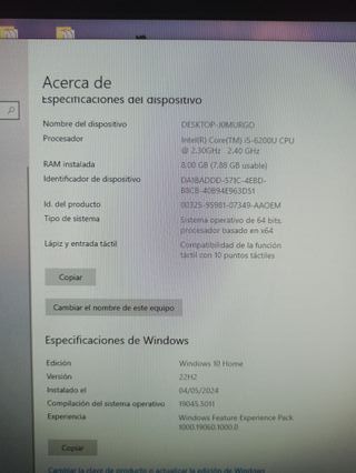 Pc táctil sobremesa asus