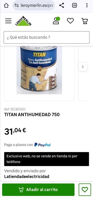 Lote pintura anti humedad 4 botes de 750ml blanco 