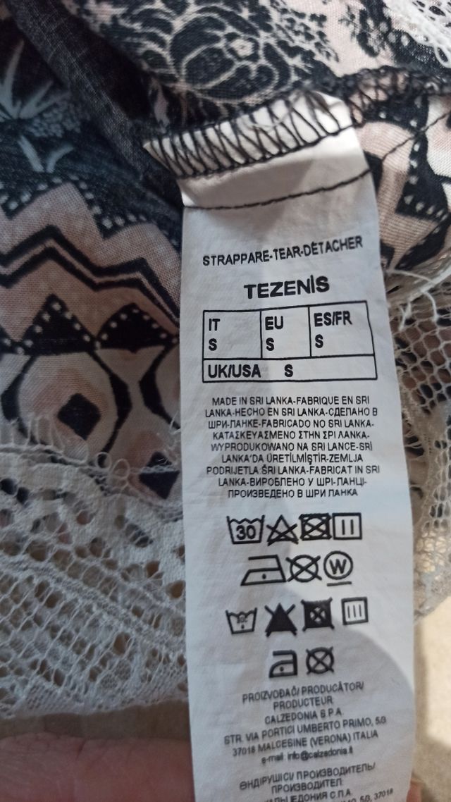 Gonna Tezenis fantasia con pizzo