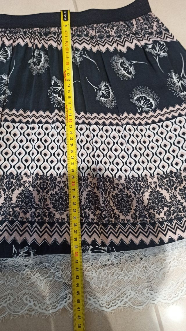 Gonna Tezenis fantasia con pizzo