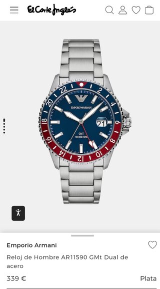 Reloj plata para hombre  Emporio Armani original.