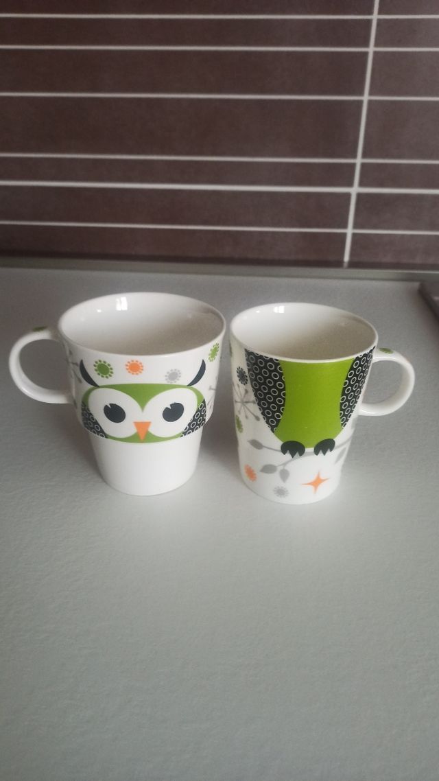 2 tazze brandani gufo verde