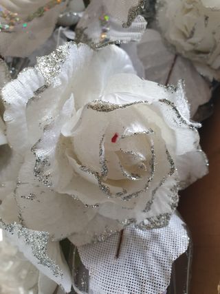 Addobbi Natale bianco e argento 33 pezzi