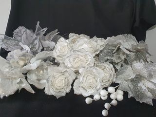 Addobbi Natale bianco e argento 33 pezzi