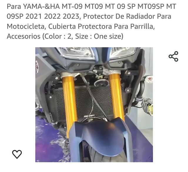 Protector para radiadores de motocicleta