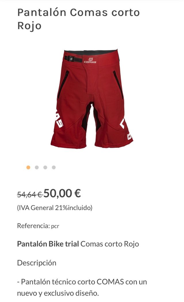 Pantalón biketrial ó Enduro Comas