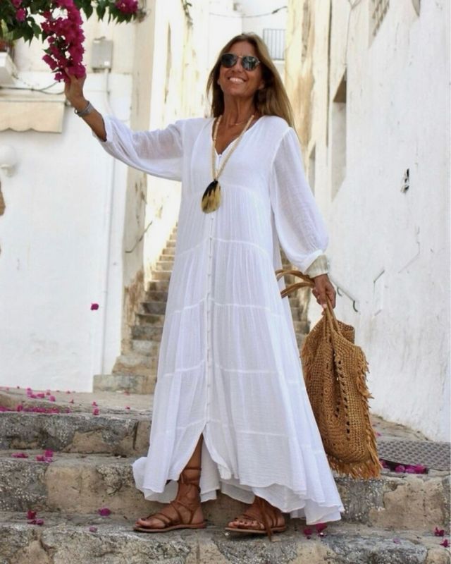 Vestido largo paneles