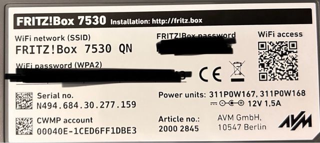 FRITZ!Box 7530 Modem Router ADSL/VDSL Dual Band AC+N Wireless