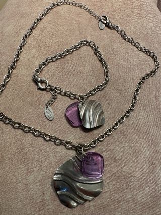 Colgante y Pulsera LOTUS PLATA