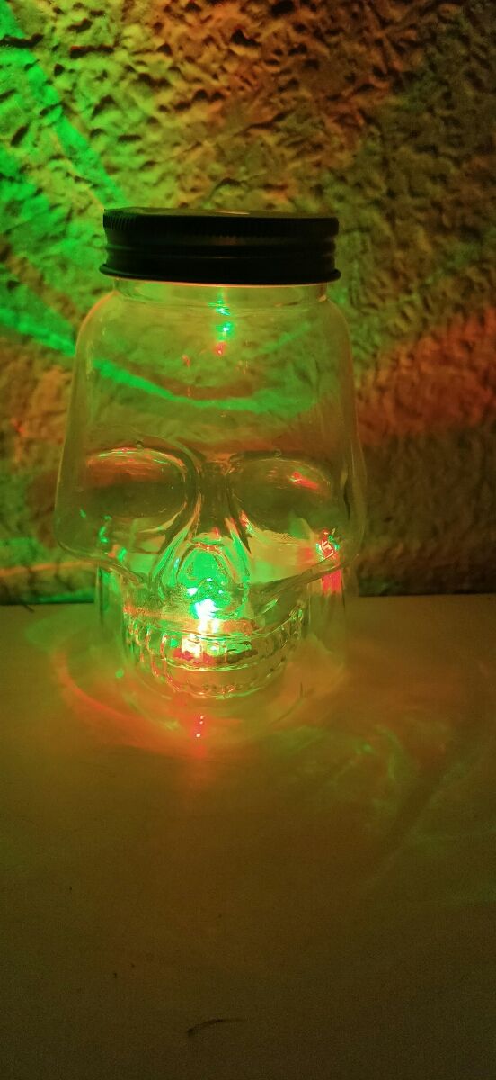 Vaso jarra de calavera con Luces LED incorporadas