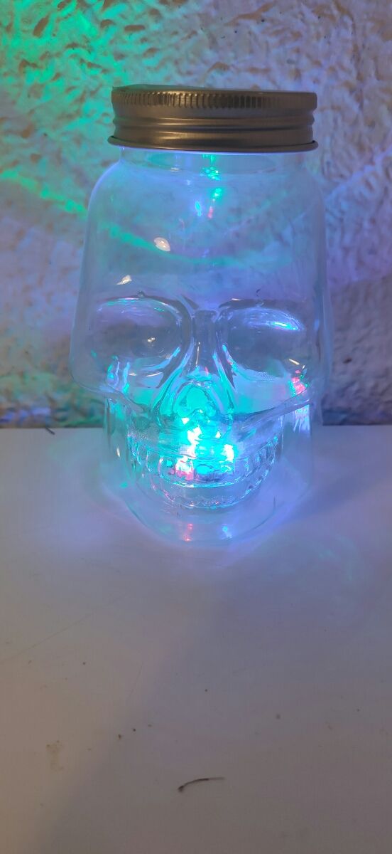 Vaso jarra de calavera con Luces LED incorporadas