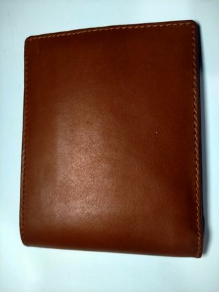 BILLETERA CARTERA DE CUERO MARRÓN EMBLEMA MILITAR