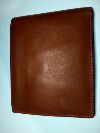 BILLETERA CARTERA DE CUERO MARRÓN EMBLEMA MILITAR