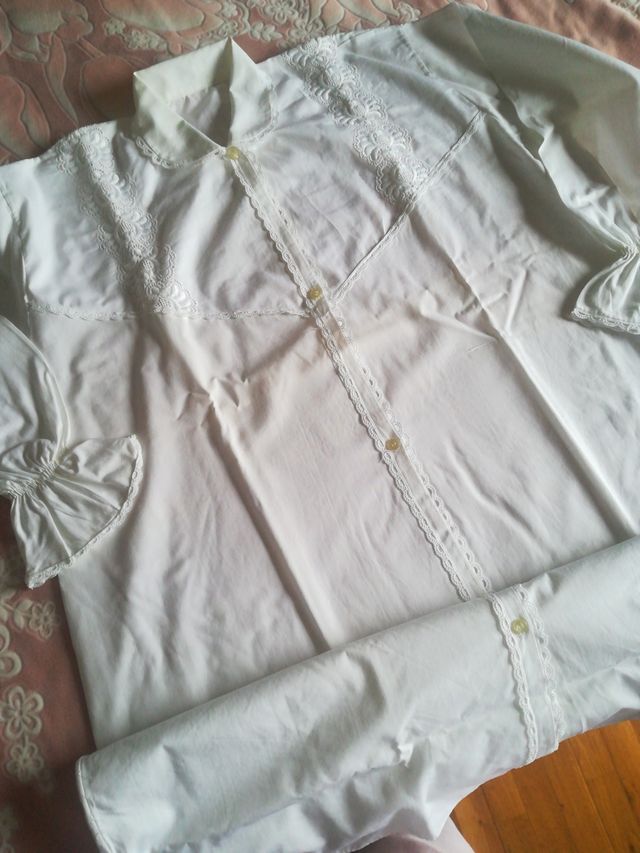 Camicia da notte bianca puro cotone