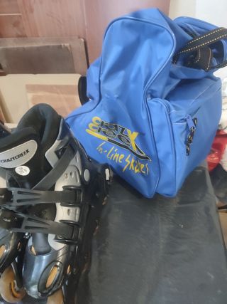 Patines en linea, con estuche y casco