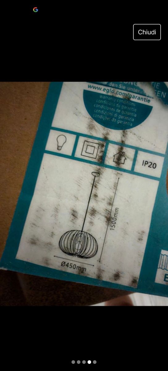 Lampadario Eglo Cossano in legno