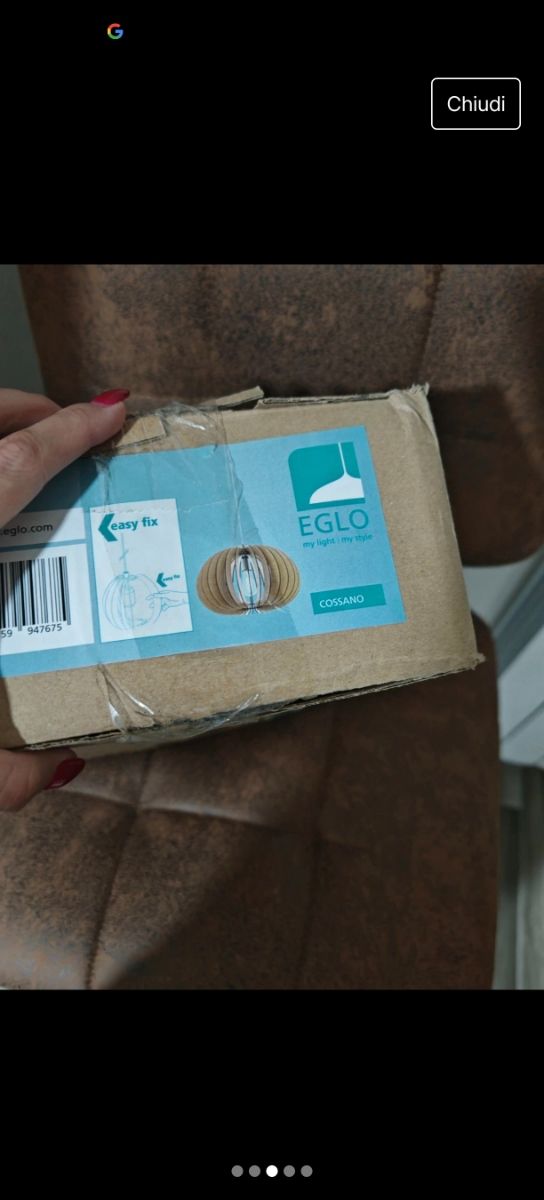 Lampadario Eglo Cossano in legno