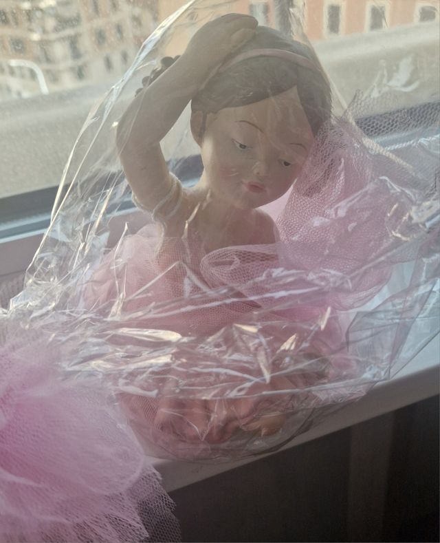 Grande bambola ballerina ceramica nuova