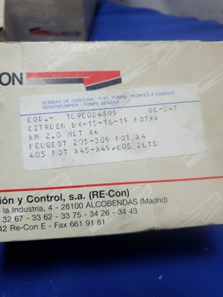 Citroen BX, Peugeot 205 bomba combustible
