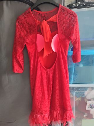 Vestido rojo de fiesta, talla S